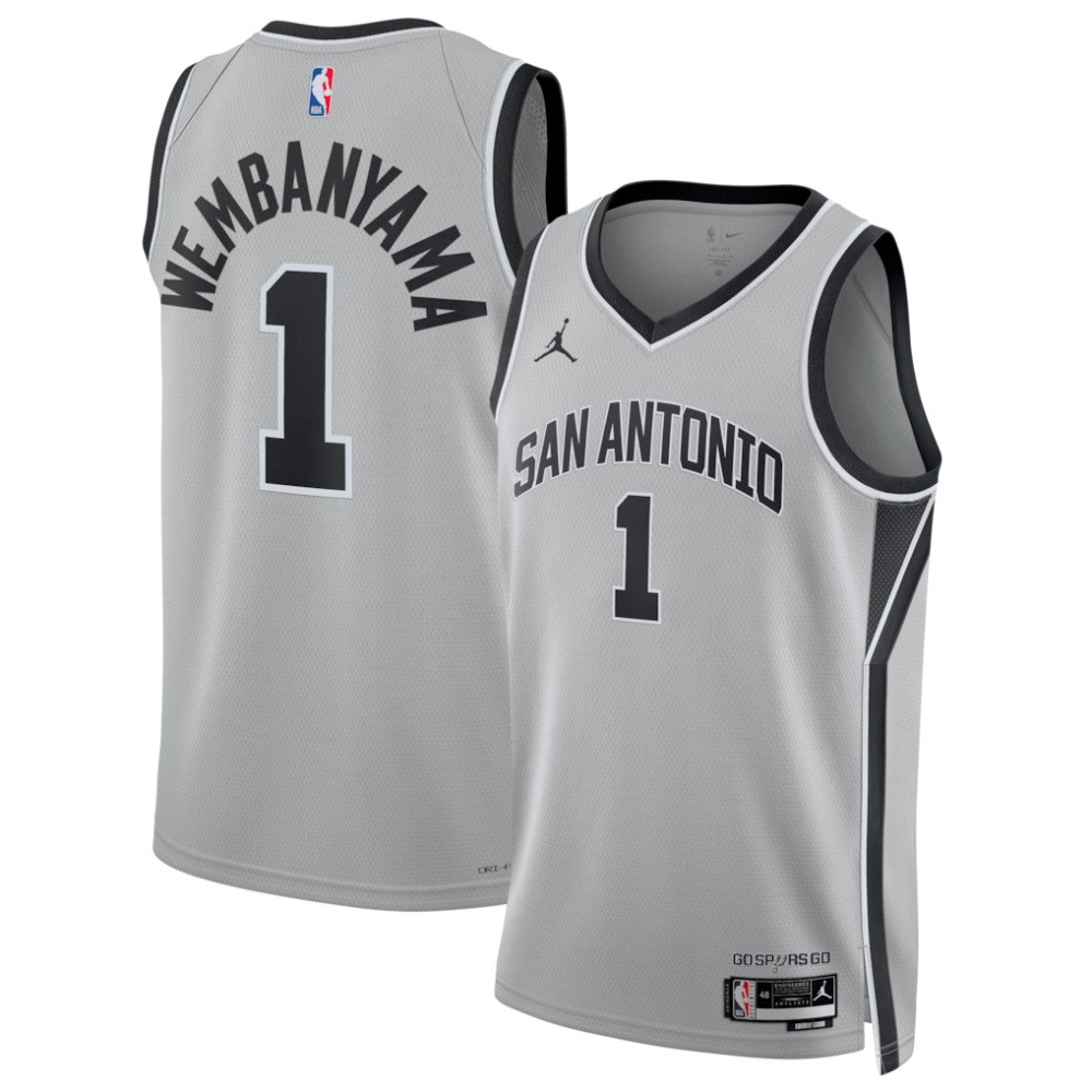 Victor Wembanyama San Antonio Spurs Jordan Brand Unisex Swingman Jersey - Statement Edition - Silver-Pro Kit Vault | Brand New 26/27 Sports Jerseys